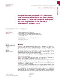 Adaptations des pratiques d’ETP destinées aux personnes ... Image 1