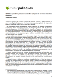 Mobilités : quand les pratiques informelles expliquent la ... Image 1
