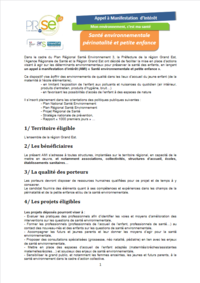 Appel à manifestation d’intérêt "Santé environnementale, ... Image 1